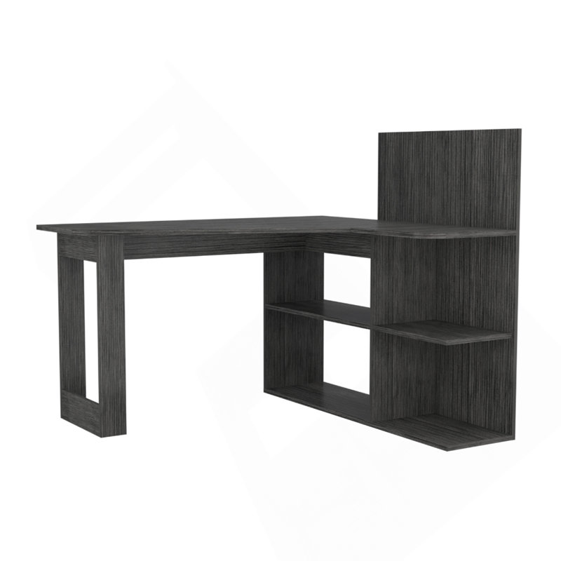 Masai Writing Computer Desk, Five Open Shelves