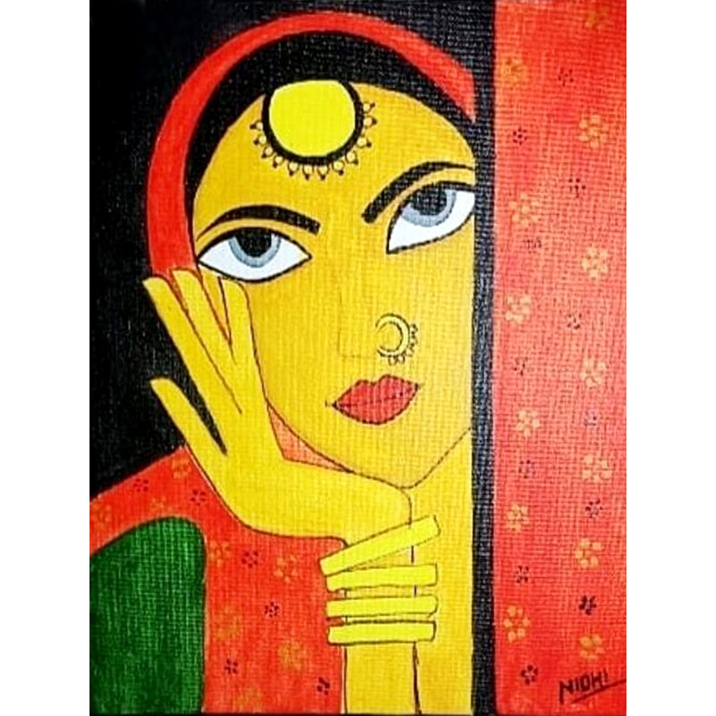 Mariée Rajasthani | Acrylique sur toile | Par Meenakshi