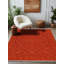 Tapis rouge en coton et polyester à imprimé numérique Nora Collection-1905704146
