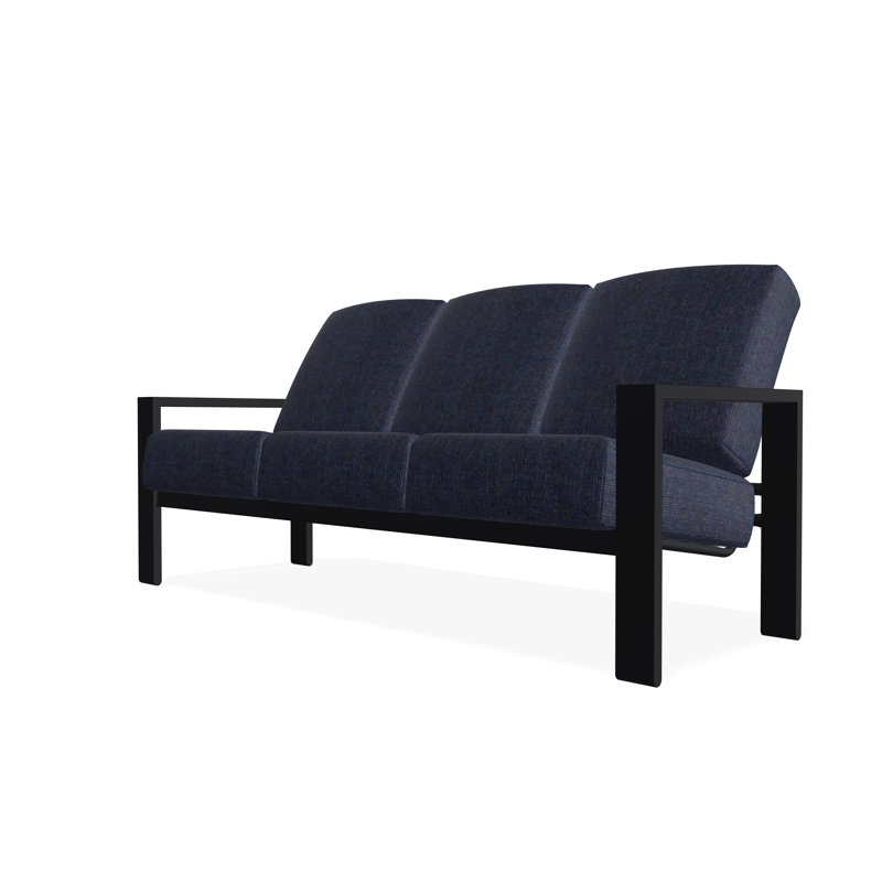 Canapé trois places à coussins profonds Larssen, Spectre indigo Sunbrella®, Noir