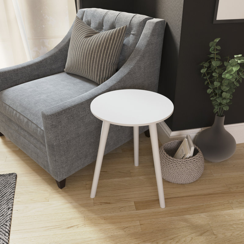 Saana End Table, Living Room Sofa Side Table, White