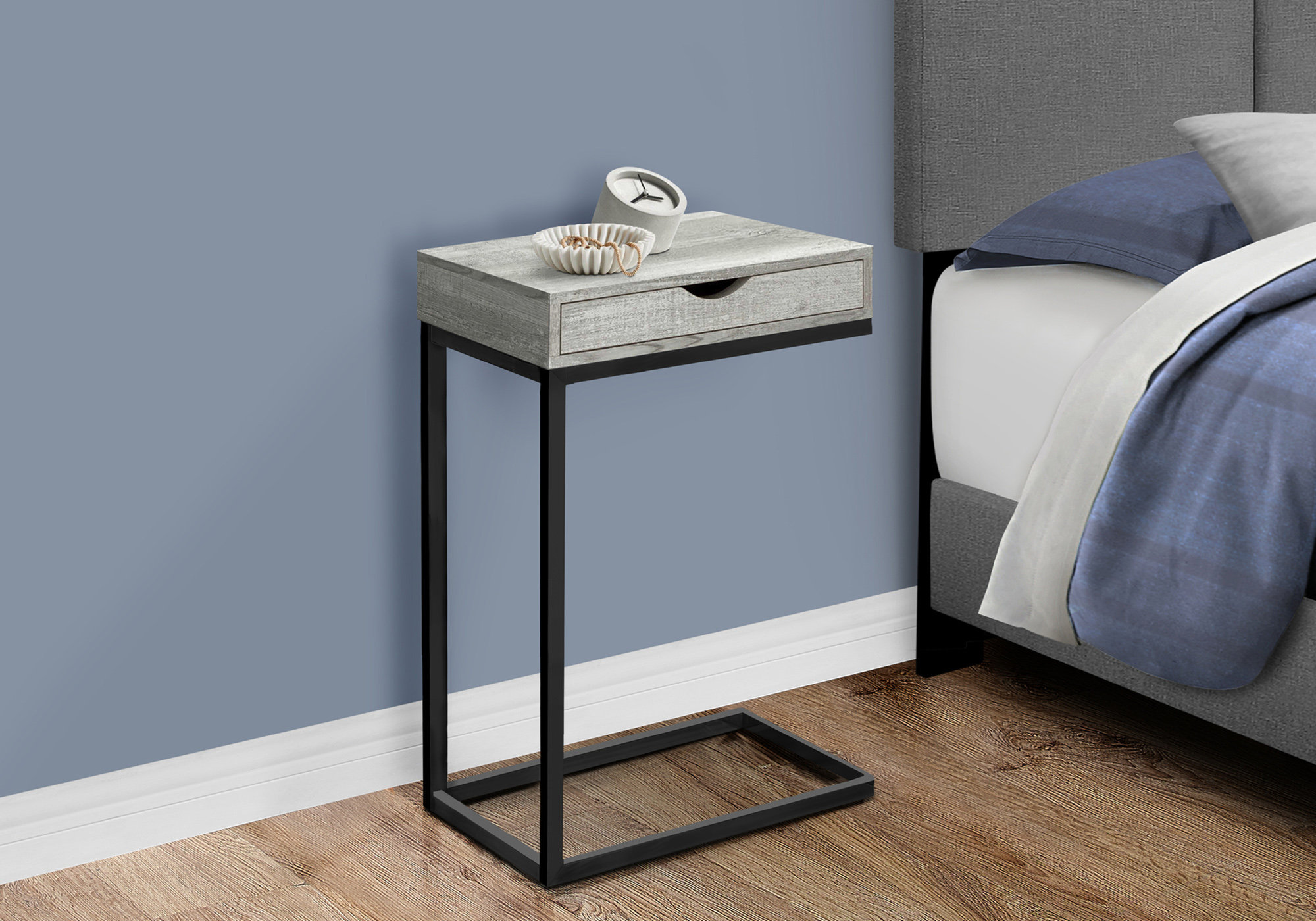 Gracie Oaks Accent Table, C-Shaped, End, Side, Snack, Storage Drawer ...
