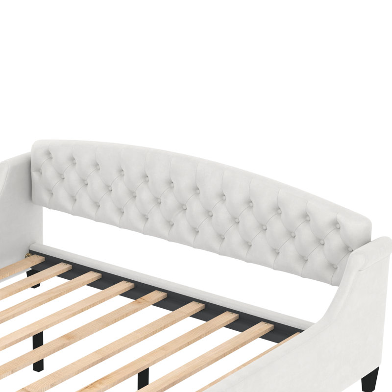 Larhea  Full Modern Luxury Tufted Button Daybed,, Beige