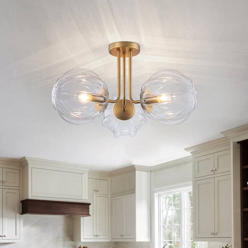 Plafonnier semi-encastré moderne Spoutnik 22 lumières 3 lumières Kaynen, Doré