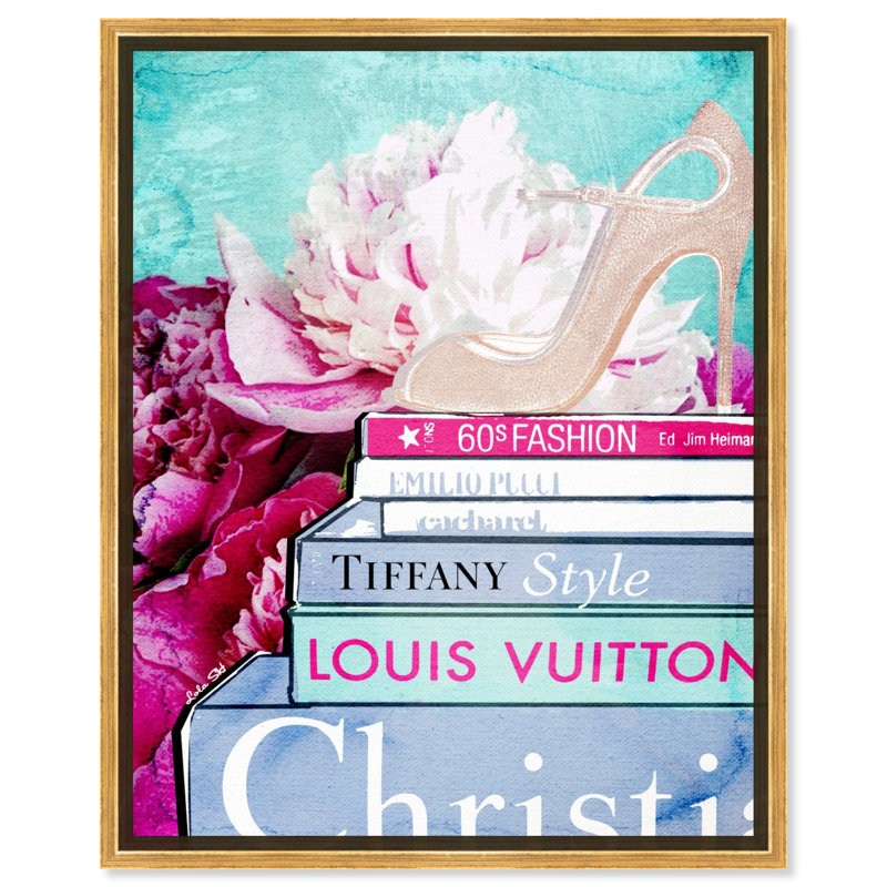 Impression sur toile tendue «What On My Mind Fashion Art» par Oliver Gal, H 36 po x l 30 po x P 1,5 po, Cadre doré