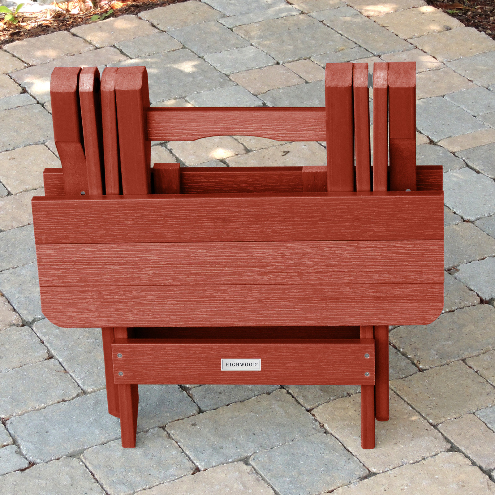 Prattsville Adirondack Side Table, Rustic Red