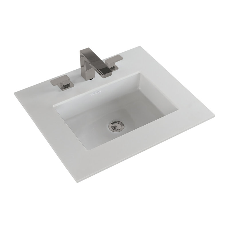 Stile 24'' W Vanity Top, No Hole, Gloss White