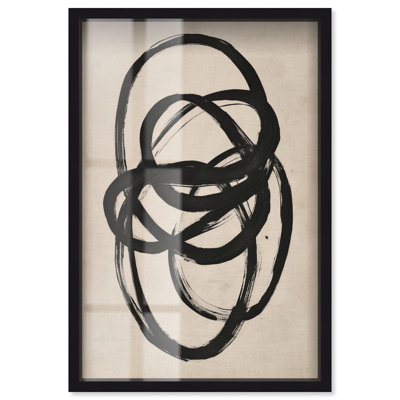 Beige Black I Shadowbox Print Line Wall Decor by Art Remedy