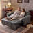 Tufted Upholstered Cat's Claw Leather Loveseat Recliner Sleeper Couch Pull Out Sofa Sofa Bed-108941052