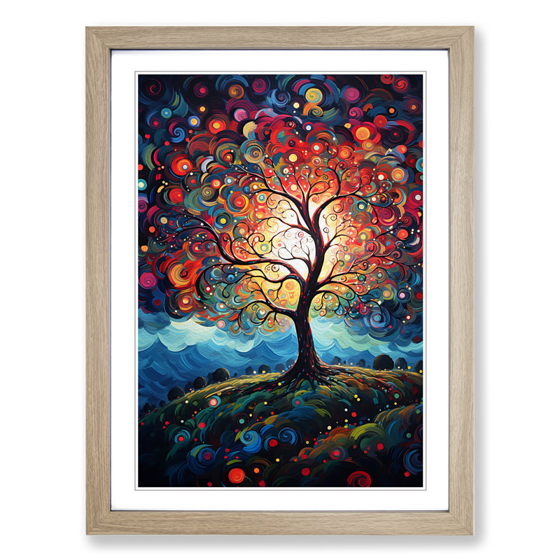 Single Picture Frame Print on Wood, 46cm H x 34cm W, Oak Framed