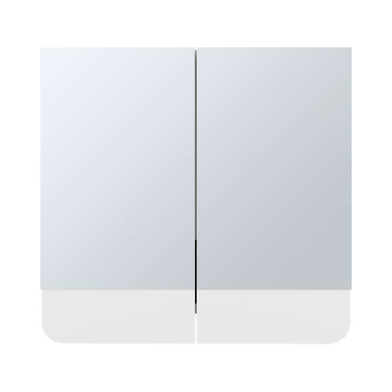 Pharmacie, deux portes battantes, trois tablettes spacieuses, design moderne et minimaliste, blanc