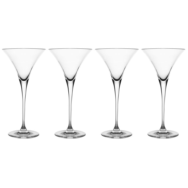 Handmade Clear Crystal 8oz Martini Glass Set of 4