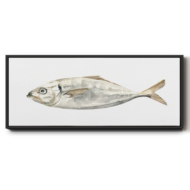 " Silver Fish I ", Black, 12" H x 30" W x 1.5" D
