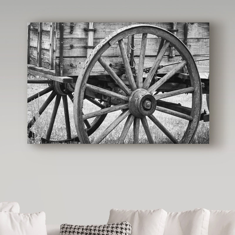 «Wagon Wheel Cart», reproduction de photo sur toile tendue, H 22 po x l 32 po x P 2 po