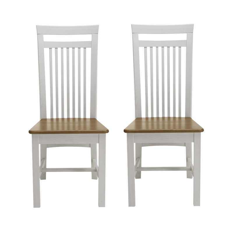 Boston 46.5cm H Solid Wood Side Chair, Stained and varnished white/Brown
