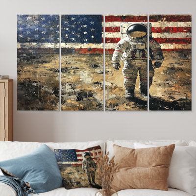 Williston Forge Usa Moon Apollo 13 Mission II - Moon Wall Decor - Astronomy Wall Art 4 Piece