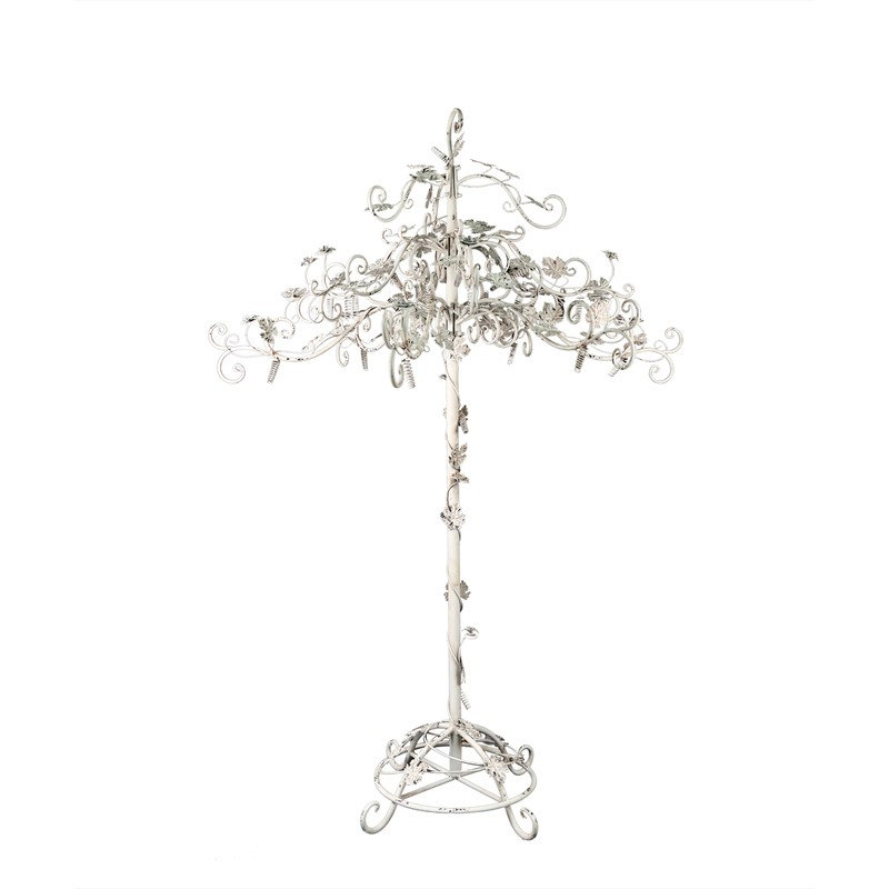 67 po Grand arbre à roses en fer Stephania, 66.93" H x 45.67" W x 45.67" D, WHite