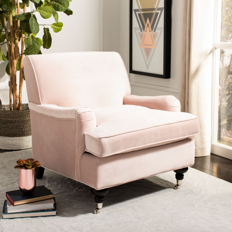 Fauteuil l 29,3 po, Velours rosé