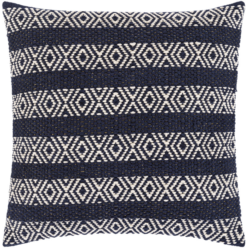Huria Geometric Cotton Blend Throw Pillow, Polyester/Polyfill, 20" x 20"