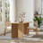 67"L×33.5"D Square Oak Dining Table with Solid Wood Double Pedestal Modern Kitchen Table for Living Room Dining Room Seats 6-50974241-14900530