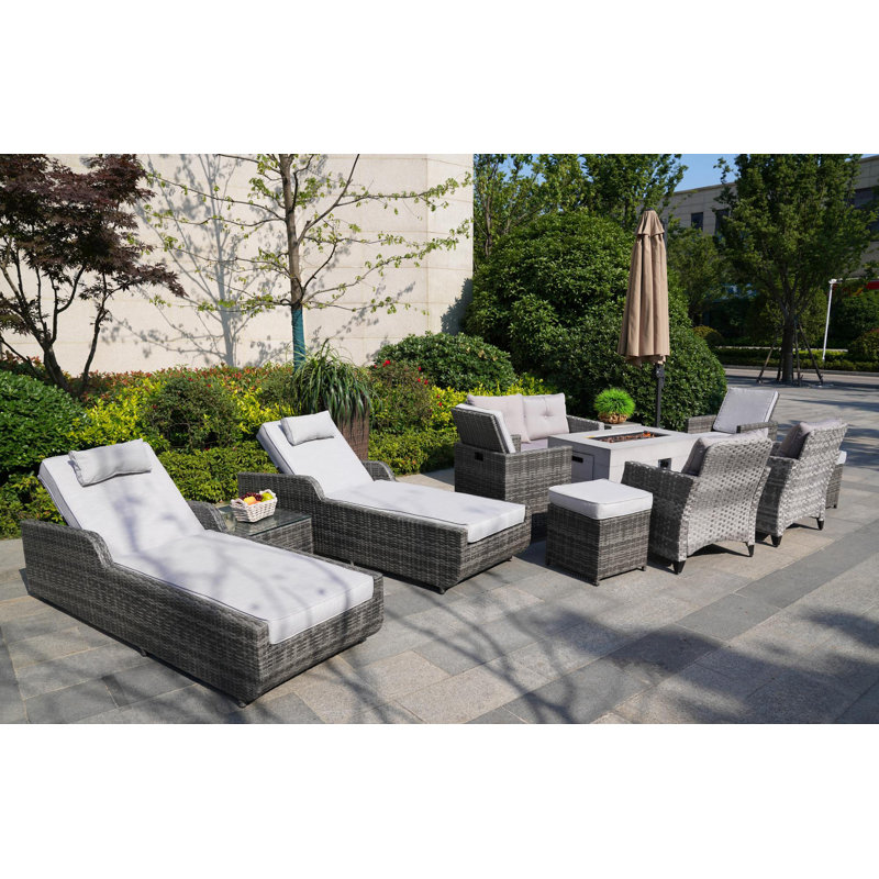 10 - Person Patio Conversation Set with Cushions