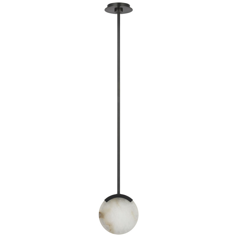 Kelly Wearstler Melange 7" Pendant in Antique-Burnished Brass with Alabaster, Bronze