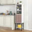Armoire de rangement de 4,8 pi de hauteur, armoire autoportante avec porte, tablettes réglables-276589092