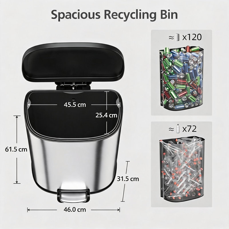 Stainless Steel Waste Bin - 50 L