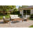 4 Piece Patio Sofa Set With Acacia Wood Base & Matching Table