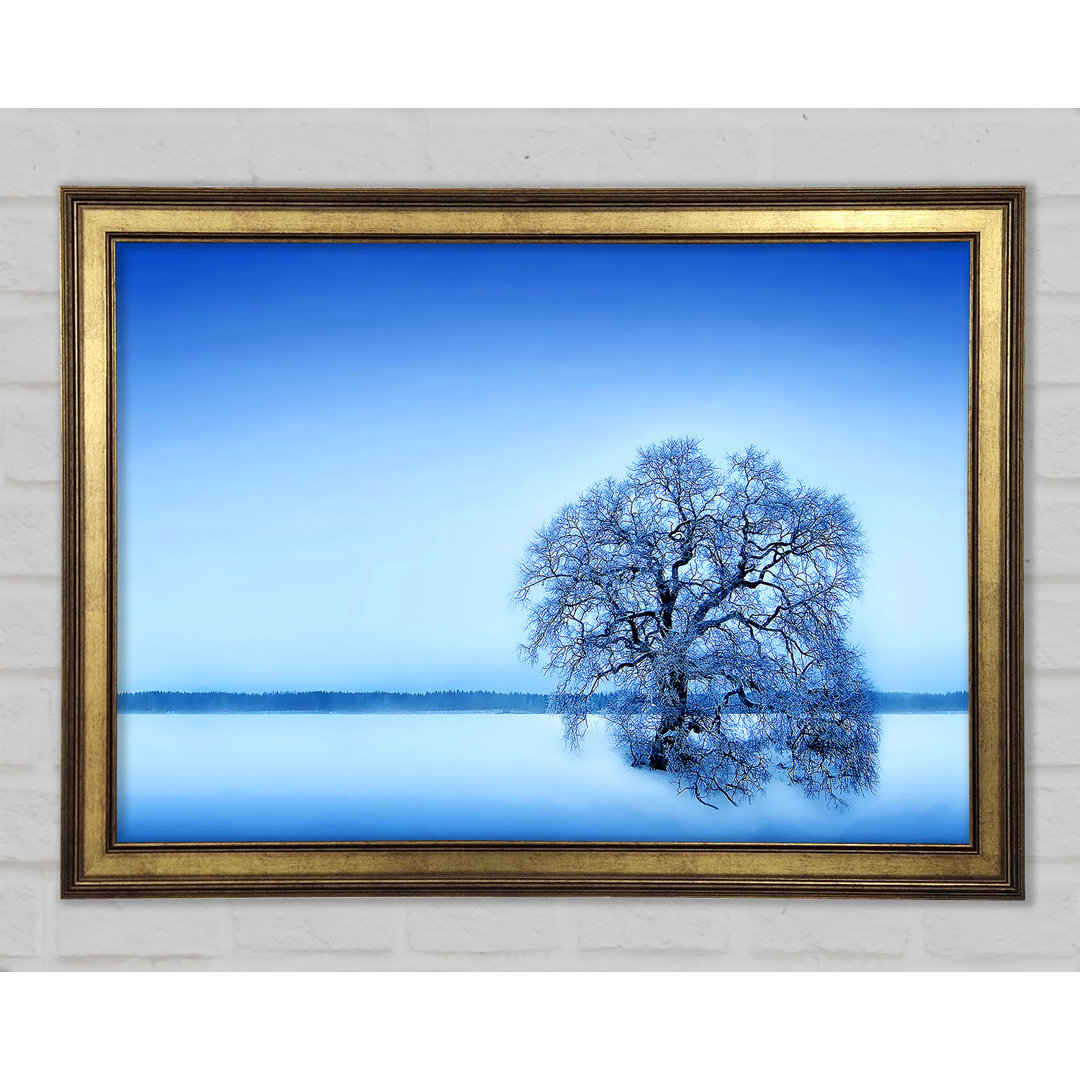 Blauer Winterbaum - Druck