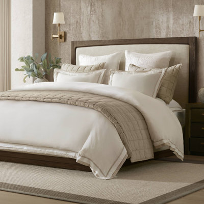 Linen Blend Double Flange Duvet Cover Set