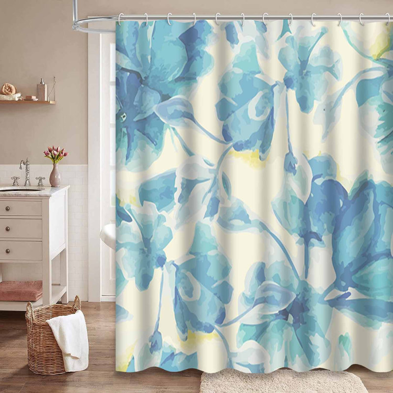 Rideau de douche avec 12 crochets, L 72 po x l 78 po