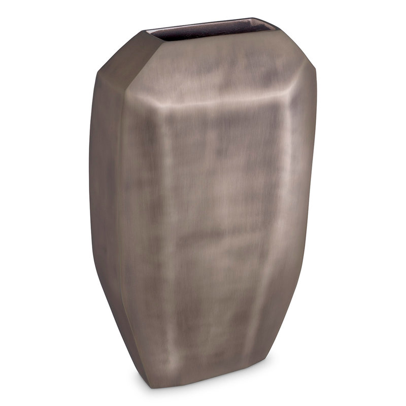 Linos Handmade Aluminum Table Vase, Antique Brass, 20.08" H x 12.01" W x 5.12" D