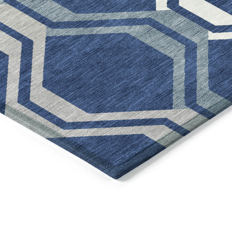 Machine Washable Indoor/Outdoor Hashlamoun ACN2326 Mid-Century Modern Rug, Rectangle 3' x 5'