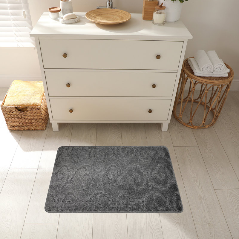 Tapis de cuisine Design, Rectangle 1 pi 5 po x 2 pi 8 po, Gris foncé