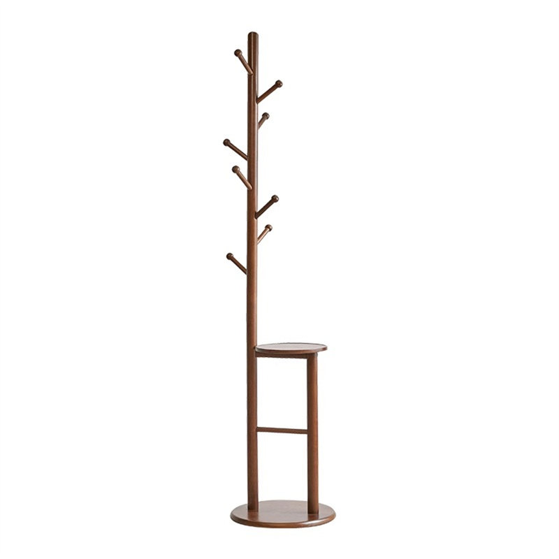 Simplifier les vêtements en bois massif et le porte-chapeau, Brun