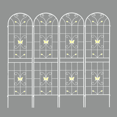 4 Pack Metal Garden Trellis Rustproof For Climbing Plants Outdoor Flower Support