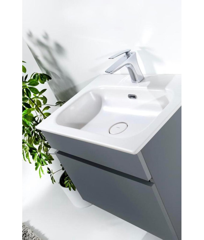 Meuble-lavabo simple 33,5 po avec comptoir, gris