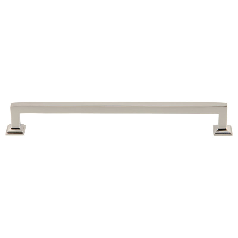 Grandeur Geneva 8" Brass Handle Pull, Polished Nickel