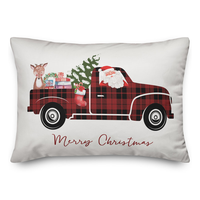  Coussin Christmas Truck, Housse de coussin seulement - sans coussin