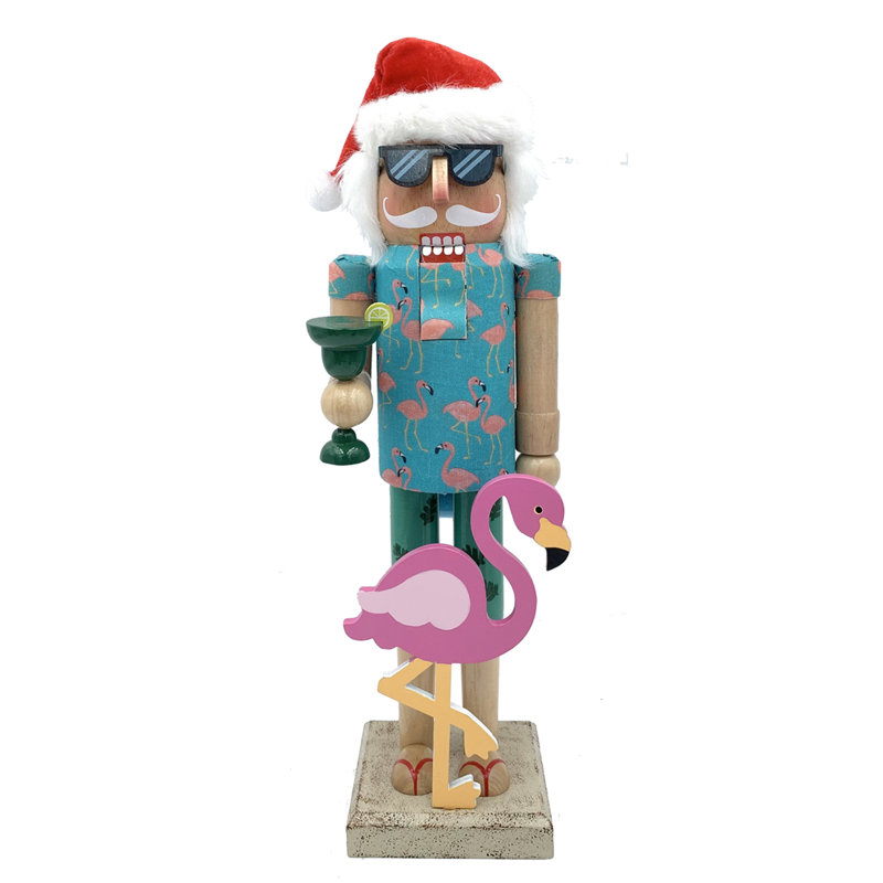 14" Flamingo Claus Nutcracker