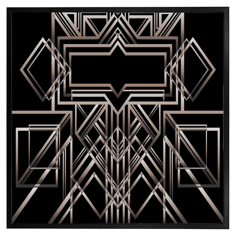 Arousa Geometric Art - Single Picture Frame Print, Black Framed, 61cm H x 61cm W x 4cm D