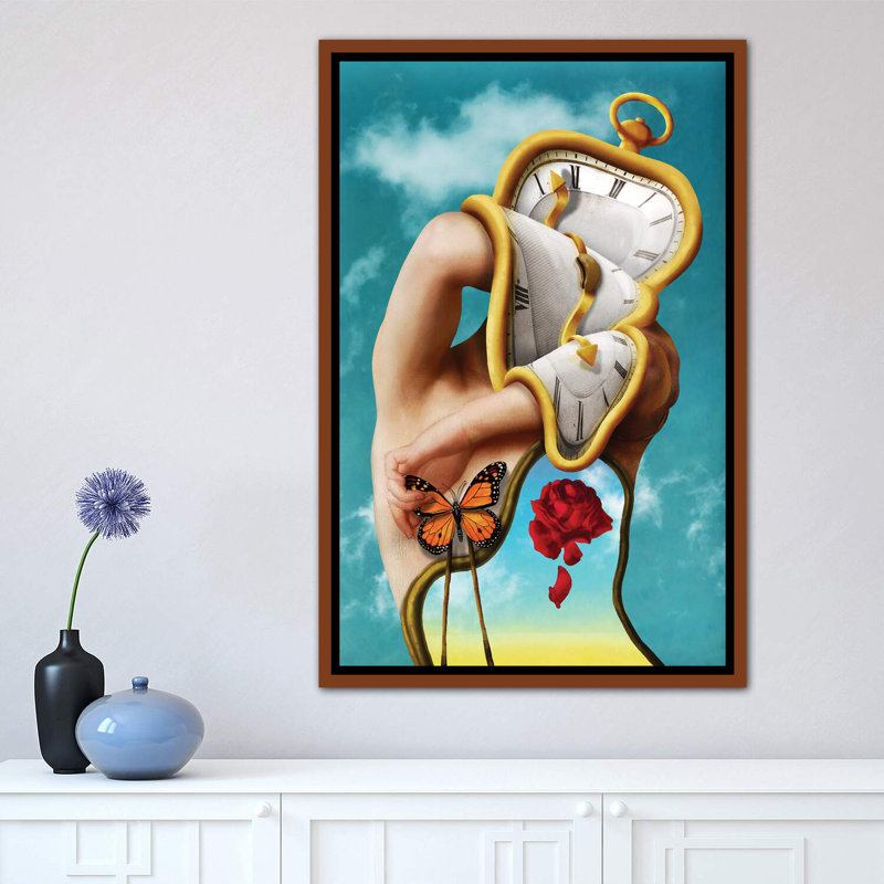 La persistance du temps par Diogo Verissimo - reproduction, H 18 po x l 26 po x P 1,5 po, Cadre bois classique