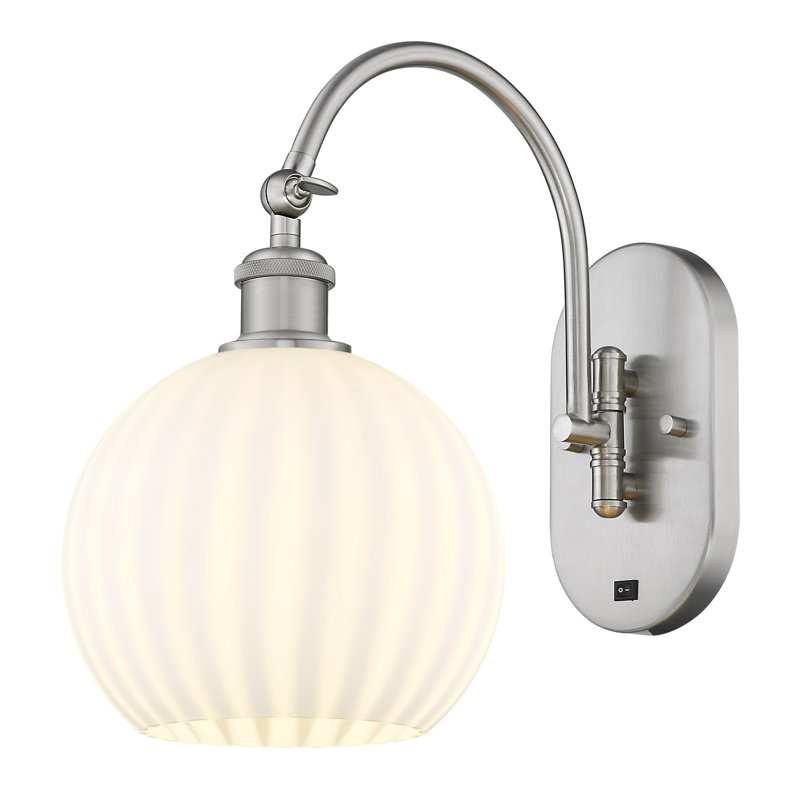 Applique murale 1 lumière Ballston, H 13,5 po x l 8 po x P 13,5 po, Nickel satiné