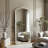 Solid Wood Carved Right Angle Micro Arch Weathered Full-Length Mirror