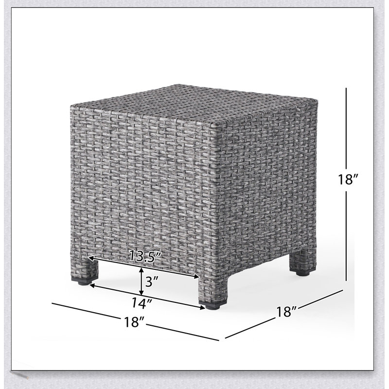 PUERTA Durable Polyethylene Rattan Accent Table, Weather-Resistant And Stylish For Outdoor Use