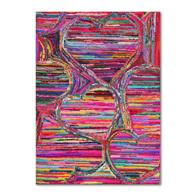 Tapis rose en coton touffeté fait main