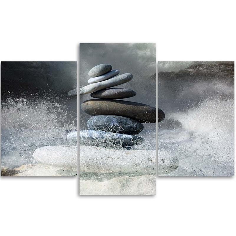 Leinwandbild Stones Zen Sea Waves