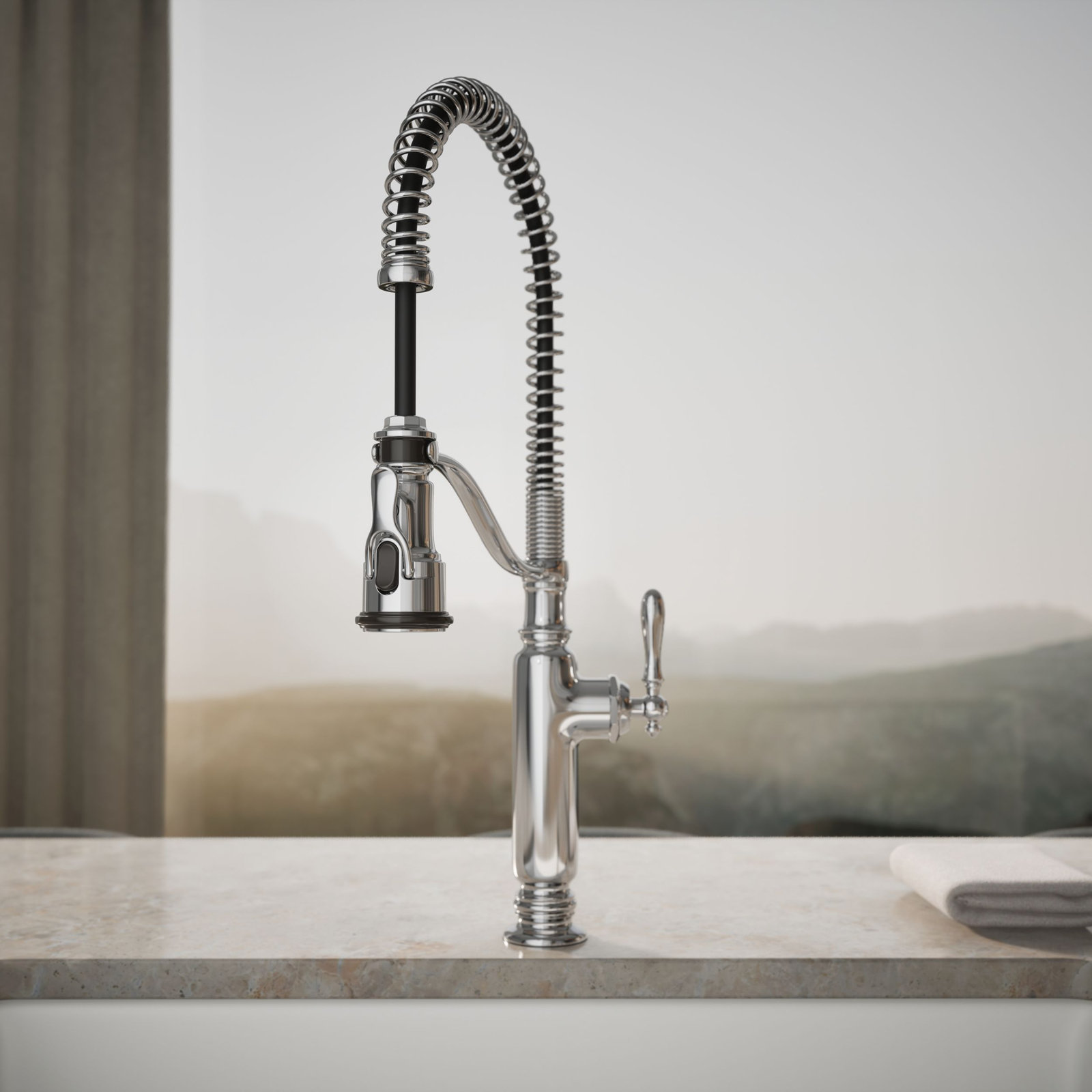Kohler Tournant Pre-Rinse Kitchen Faucet, Polished Chrome