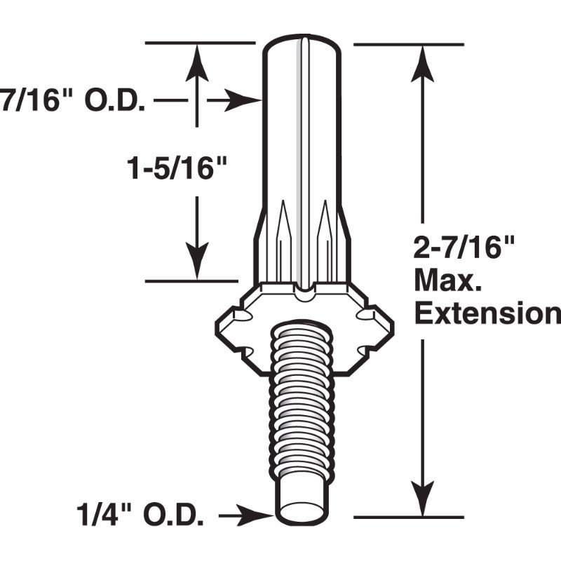7/16 in. Adjustable Bi-Fold Door Bottom Pivot, for Bi-Fold Doors
